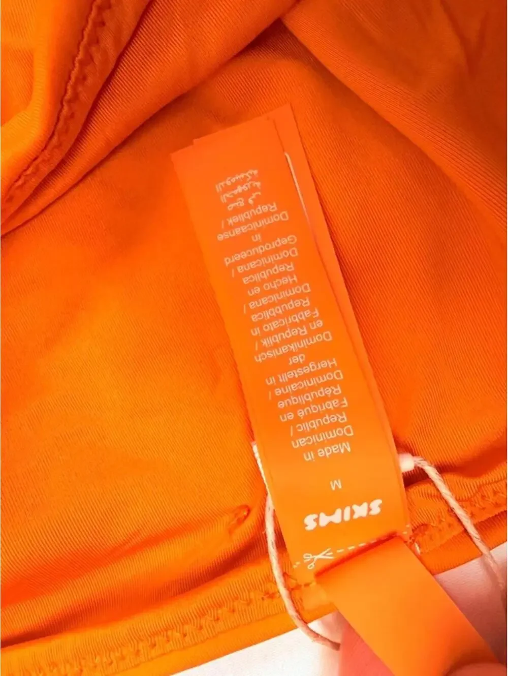 SKIMS Signature Swim Mid Waist Bikini Bottom Tangerine Orange Size M NWT